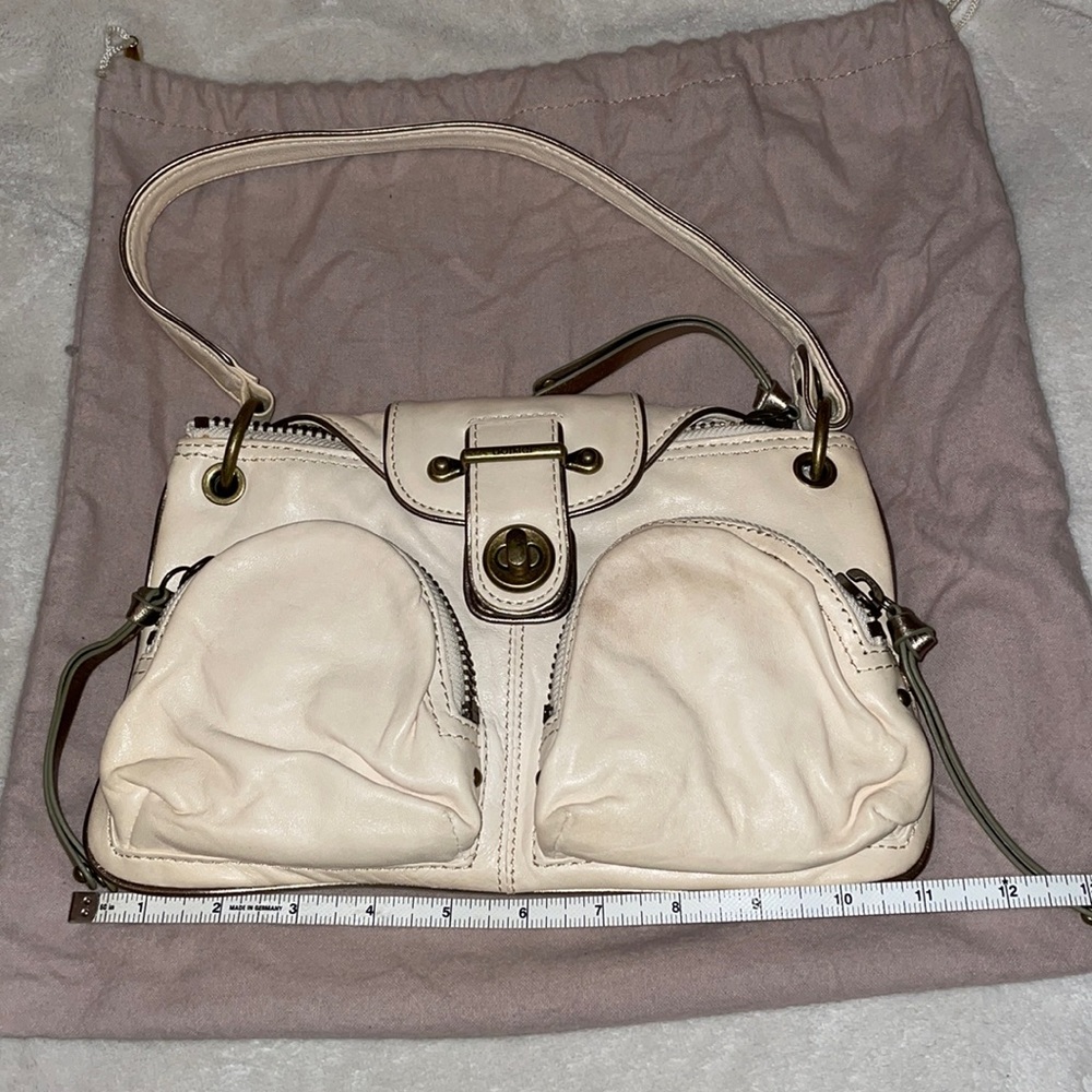 Winter white clutch brass details-vintage botkier leather has aged color